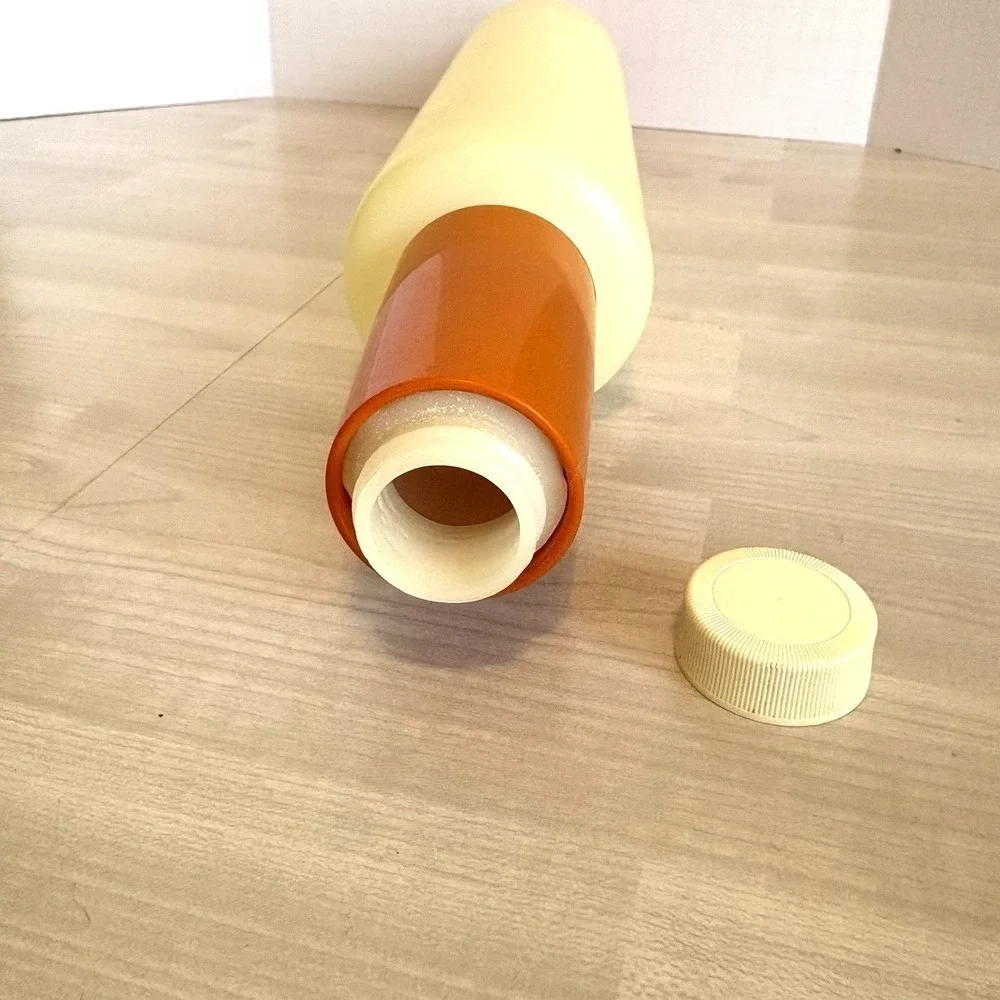 Vintage Tupperware Rolling Pin Fillable Pastry Dough Roller Orange Handles USA‎